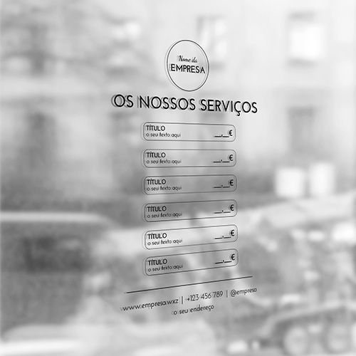 Layout simples com preço e serviços