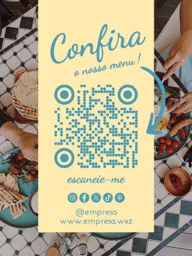 QR Code com Menu e Redes Sociais Frente
