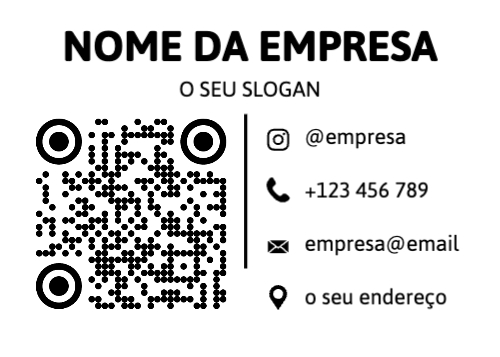 Layout simples com QR Code Frente