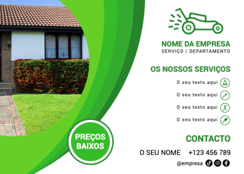 Serviços Profissionais de Jardinagem e Manutenção Frente