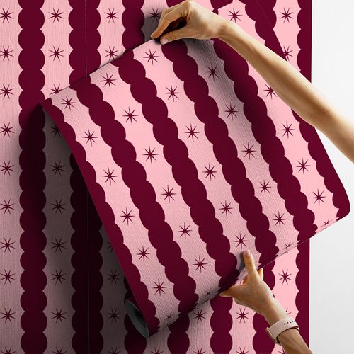 Padrão de bolhas onduladas e estrelas