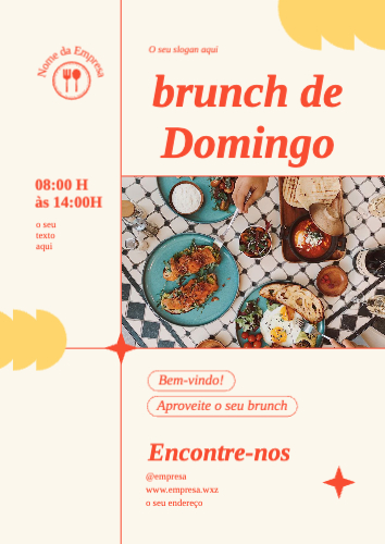Promoção de brunch de domingo Frente