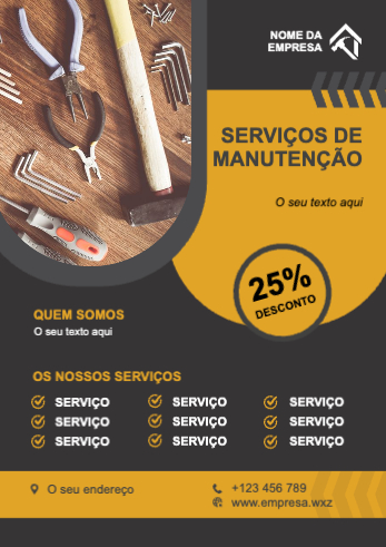 Layout Serviços de manutenção Frente