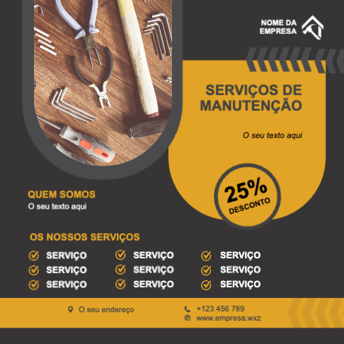 Layout Serviços de manutenção Frente