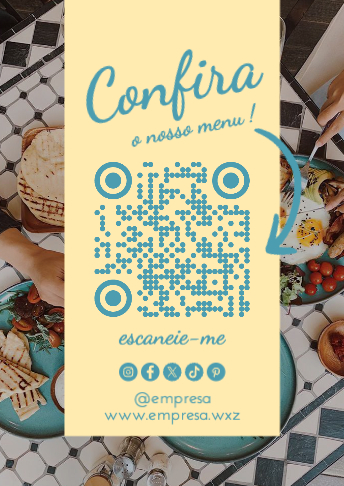 QR Code com Menu e Redes Sociais Frente