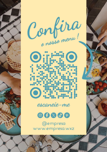 QR Code com Menu e Redes Sociais Frente