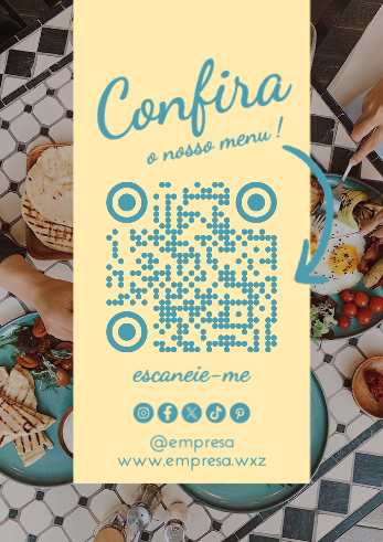 QR Code com Menu e Redes Sociais Frente