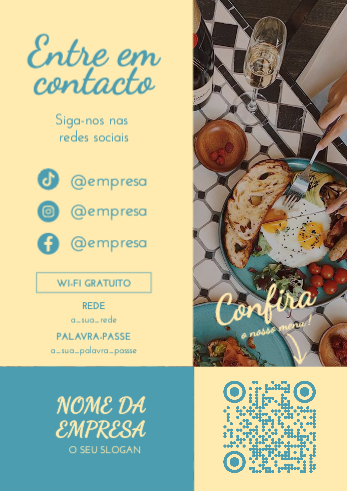 QR Code com Menu e Redes Sociais Verso