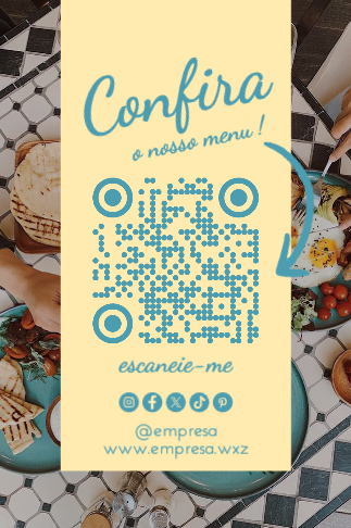 QR Code com Menu e Redes Sociais Frente