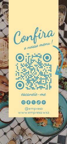 QR Code com Menu e Redes Sociais Frente