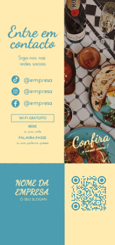 QR Code com Menu e Redes Sociais Verso