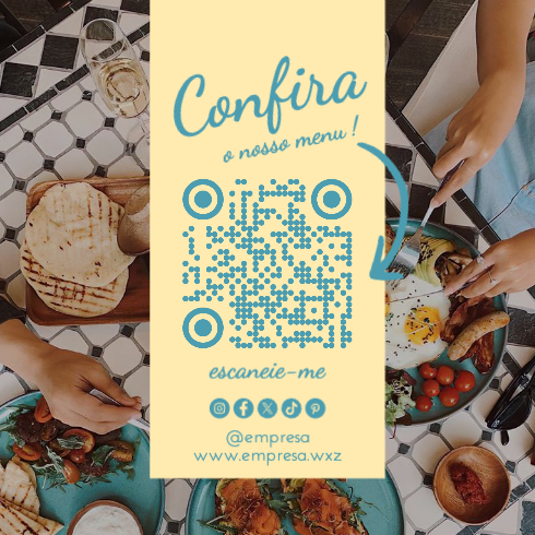QR Code com Menu e Redes Sociais Frente