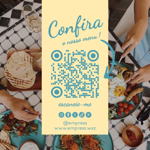 QR Code com Menu e Redes Sociais Frente