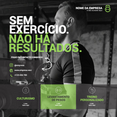 Layout de desporto e fitness