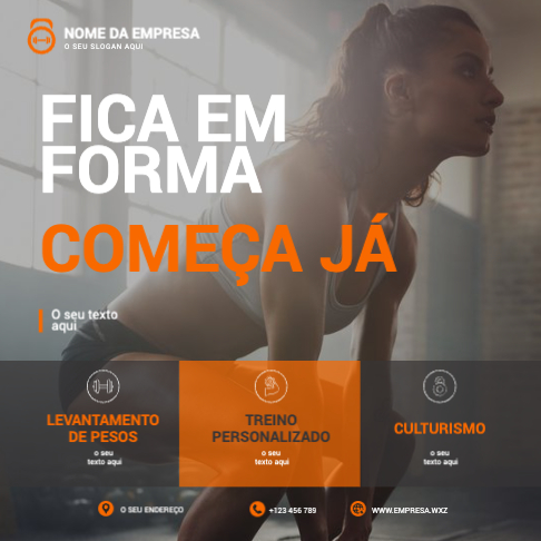 Layout de desporto e fitness