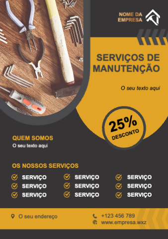 Layout Serviços de manutenção Frente