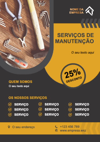 Layout Serviços de manutenção Frente