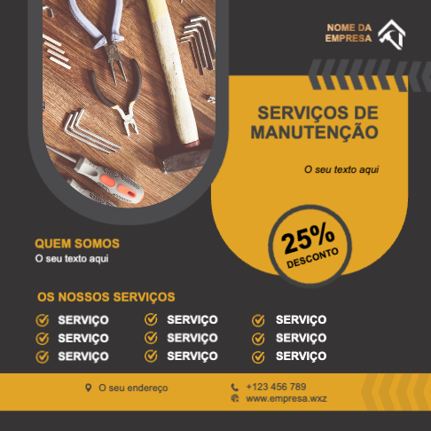 Layout Serviços de manutenção Frente