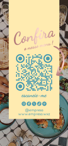 QR Code com Menu e Redes Sociais Frente