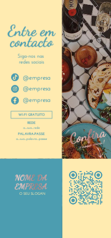 QR Code com Menu e Redes Sociais Verso