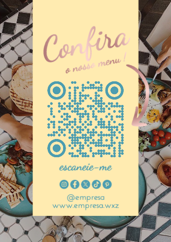 QR Code com Menu e Redes Sociais Frente