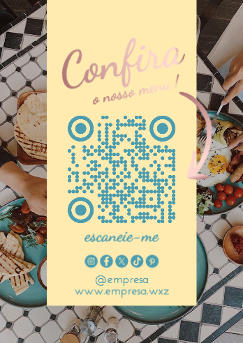 QR Code com Menu e Redes Sociais Frente