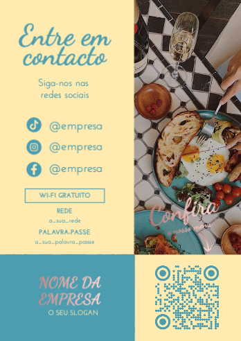 QR Code com Menu e Redes Sociais Verso