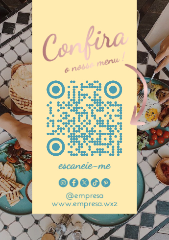QR Code com Menu e Redes Sociais Frente
