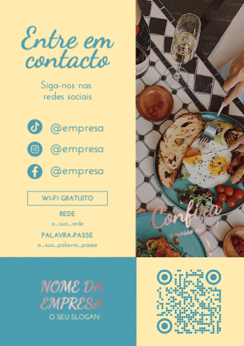 QR Code com Menu e Redes Sociais Verso