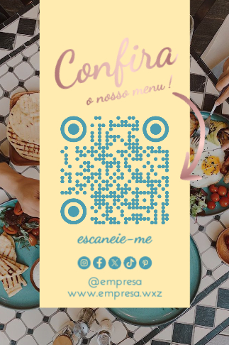 QR Code com Menu e Redes Sociais Frente