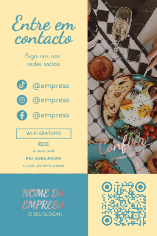QR Code com Menu e Redes Sociais Verso
