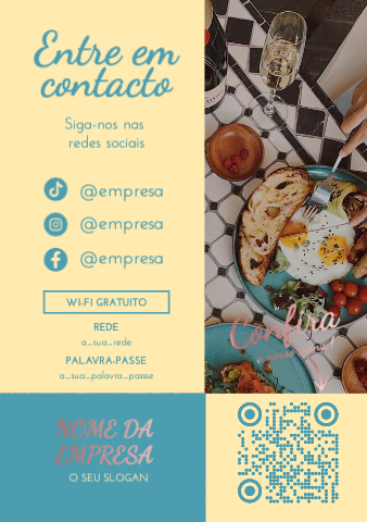 QR Code com Menu e Redes Sociais Verso
