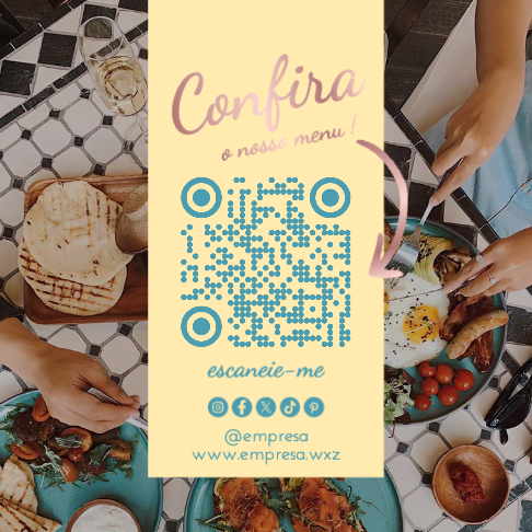 QR Code com Menu e Redes Sociais Frente