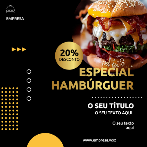 Layout de Hambúrgueres de Fast Food Frente