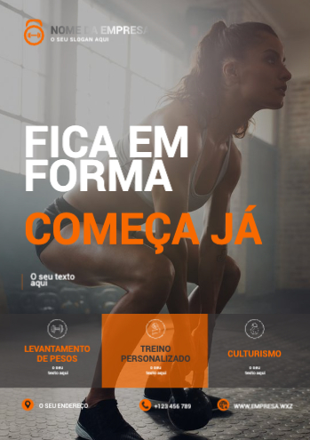 Layout de desporto e fitness Frente