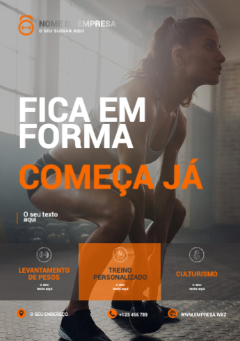 Layout de desporto e fitness Frente