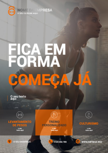 Layout de desporto e fitness Frente