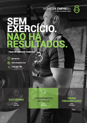 Layout de desporto e fitness Verso