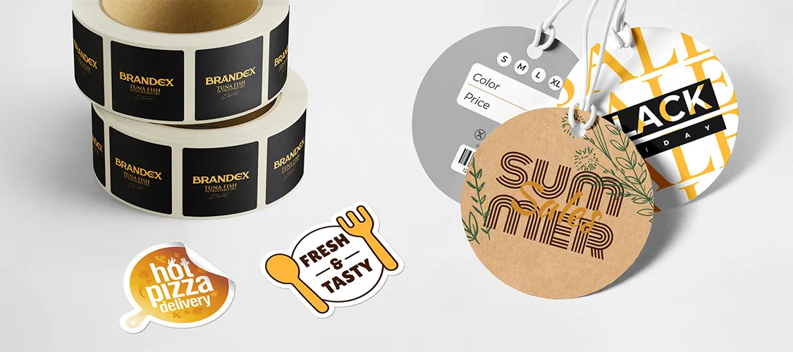 Custom stickers and labels for products and packaging