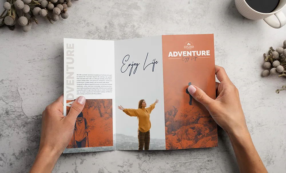 Flyers e folhetos com dobras