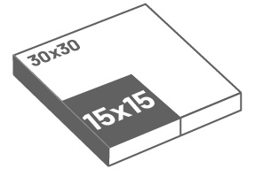 15 × 15 cm