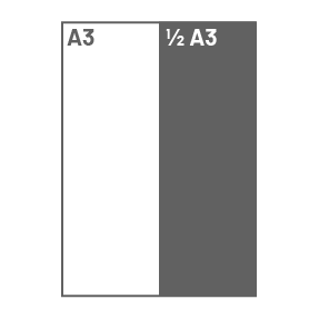 ½ A3 (148 × 420 mm)