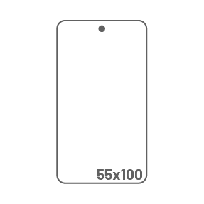 Rectangulaire à coins arrondis · 55 × 100 mm